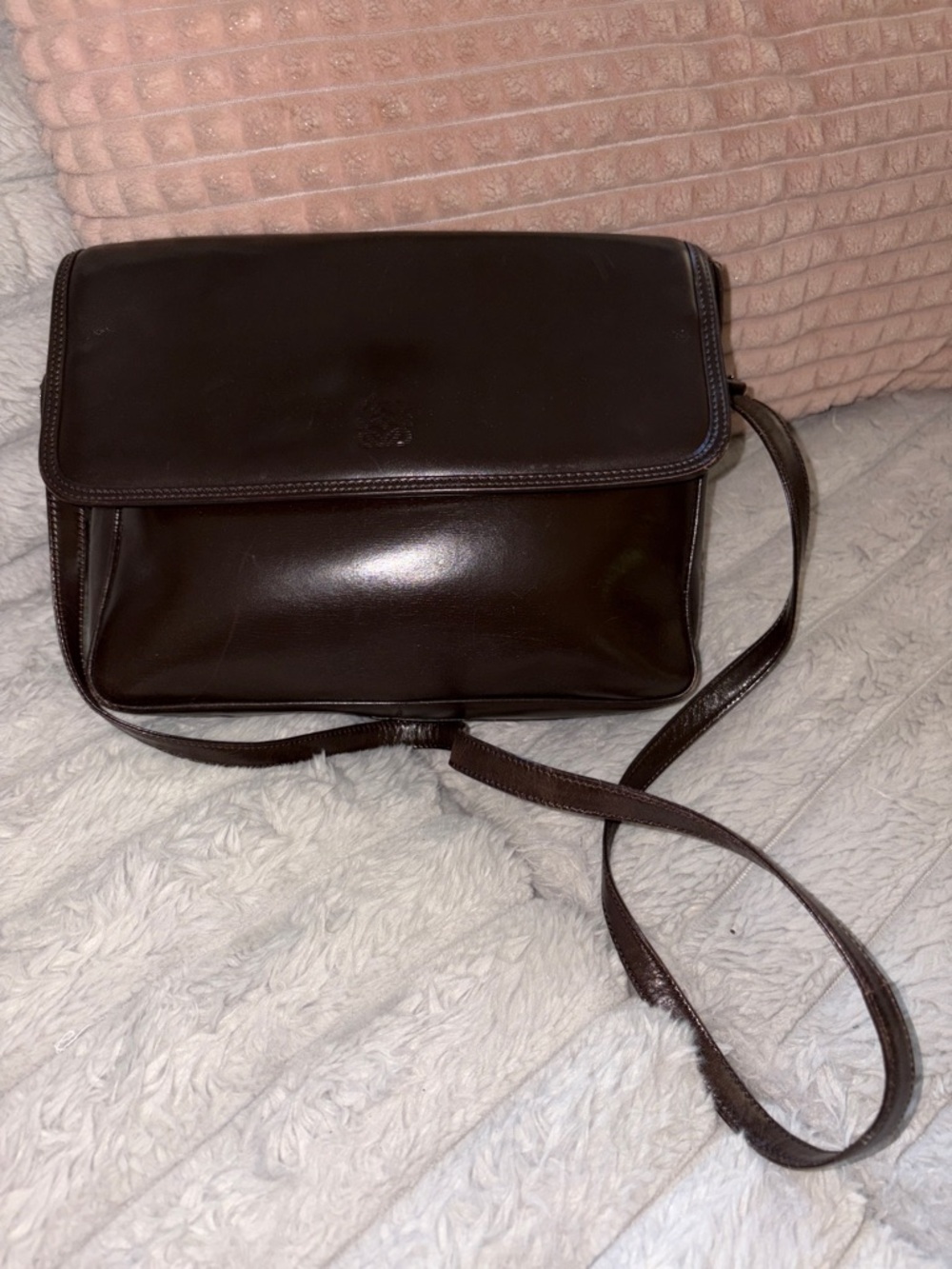 Loewe Classic Dark Brown Leather Crossbody Bag